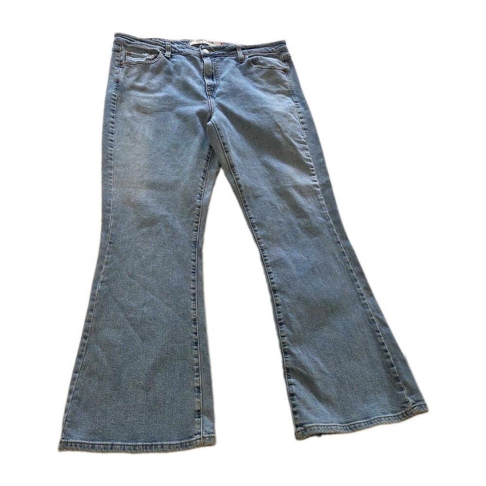 LEVI'S 519 Low Flare Jeans Size 17 S JR Y2K Lightwash Stretch Red Tab Vintage